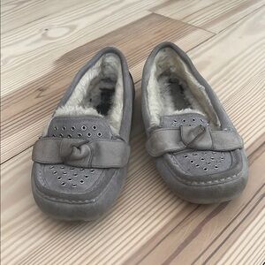 UGG Gray Moccasin Slippers with Sheepskin Lining.  Needs new insole